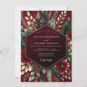 Invitation Mariage d'hiver floral en Bourgogne