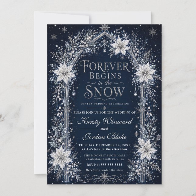 Invitation Mariage d'hiver : Forever Begins (Devant)