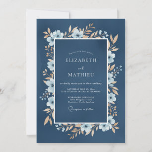 Invitation Mariage d'hiver givré dans la marine