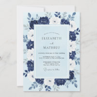 Mariage d'hiver glacial bleu marine