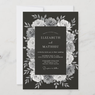 Invitation Mariage d'hiver glorieux au charbon