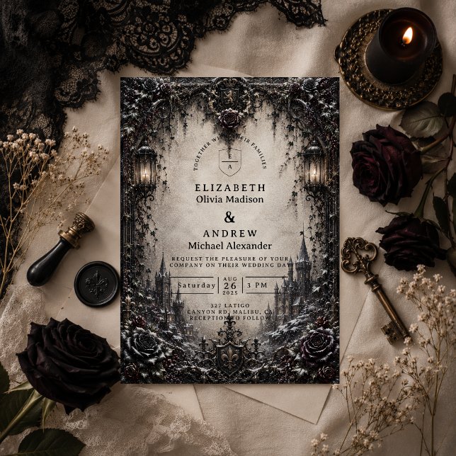 Invitation Mariage d'hiver gothique élégant (Créateur téléchargé)