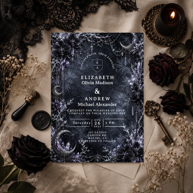 Invitation Mariage d'hiver gothique enchanté (Créateur téléchargé)