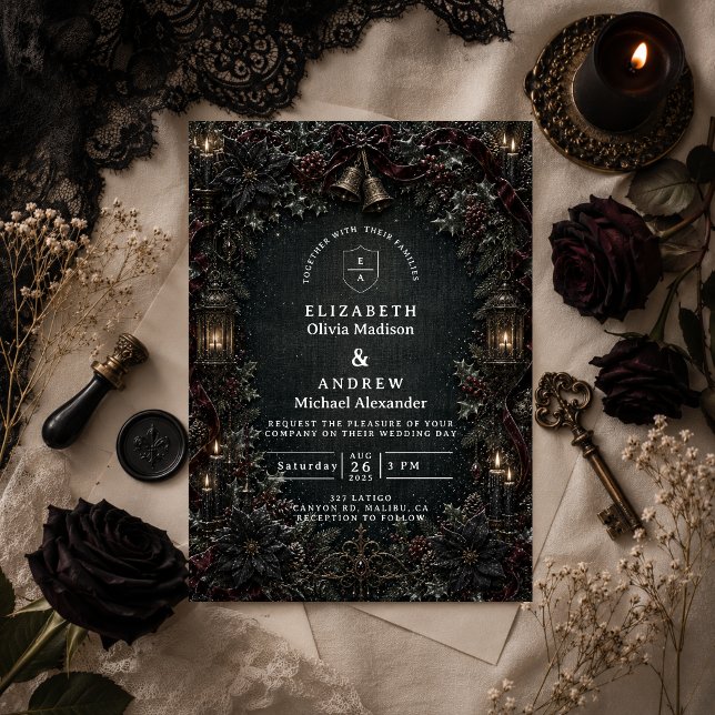 Invitation Mariage d'hiver gothique goth (Créateur téléchargé)