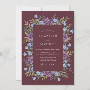 Invitation Mariage d'hiver gracieux au plum