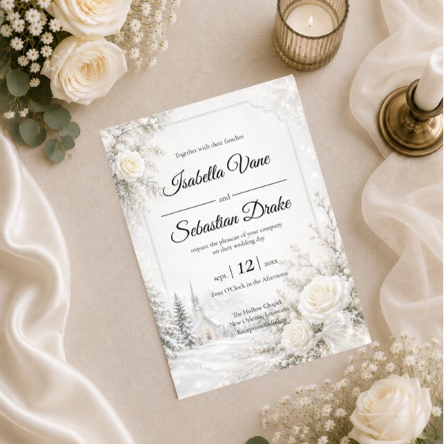 Invitation Mariage d'hiver intemporel (Créateur téléchargé)