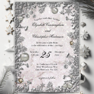 Invitation Mariage d'hiver magique Noël