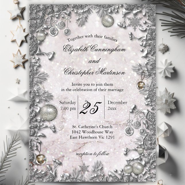 Invitation Mariage d'hiver magique Noël (Créateur téléchargé)