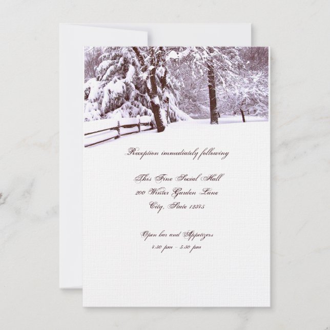 Invitation Mariage d'hiver magnifique (Devant)