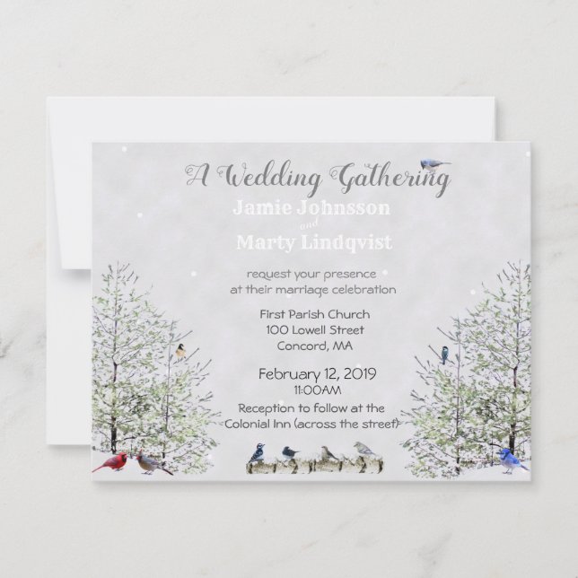 Invitation Mariage d'hiver-Nature Thème : (Devant)