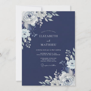 Invitation Mariage d'hiver naval brusque