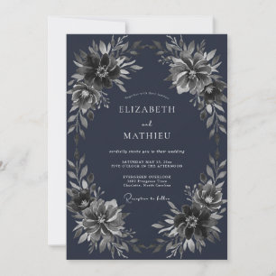 Invitation Mariage d'hiver naval maussade