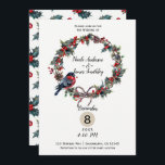 Invitation Mariage d'hiver Noël Holly Berry Bird<br><div class="desc">Personnaliser pour tout événement.</div>