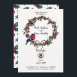 Invitation Mariage d'hiver Noël Holly Berry Bird<br><div class="desc">Personnaliser pour tout événement.</div>