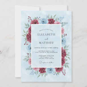 Invitation Mariage d'hiver peinturluré de Bourgogne