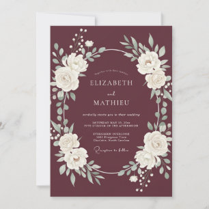 Invitation Mariage d'hiver resplendissant en Bourgogne