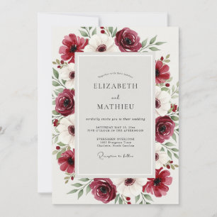 Invitation Mariage d'hiver séduisant en Bourgogne