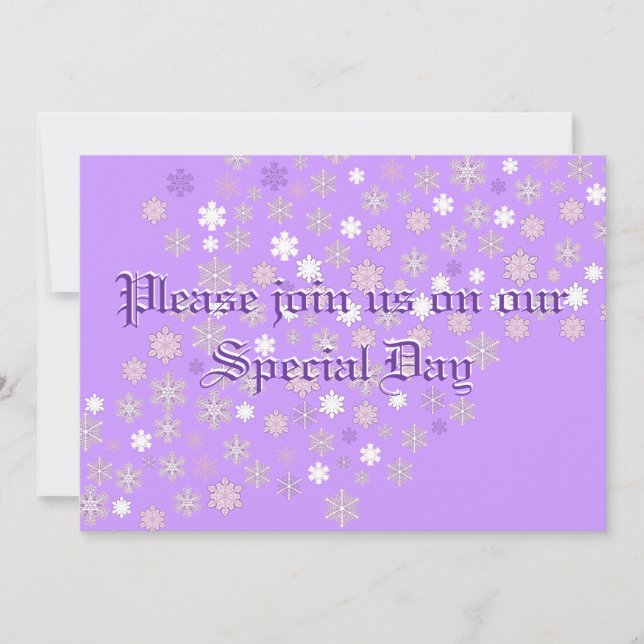 Invitation Mariage d'hiver Snowflakes (Devant)