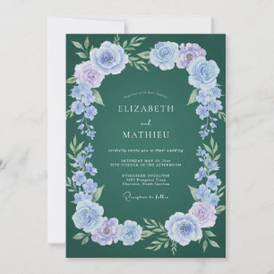 Invitation Mariage d'hiver sophistiqué vert foncé