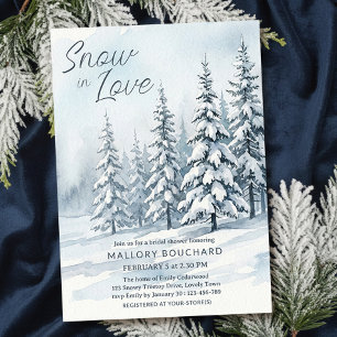 Invitation Mariage d'Hiver sous la Neige Rêveur pour la Futur