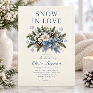 Invitation Mariage d'hiver sous la neige Shower de la mariée