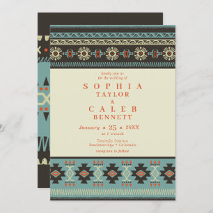 Invitation Mariage d'hiver tribal ethnique rustique