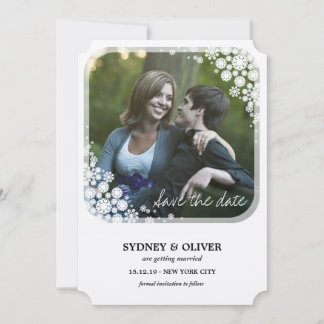 Invitation Mariage d'hiver Vacances Flocons de neige Enregist