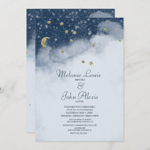 Invitation Mariage d'huile d'or Constellation de nuages de rê