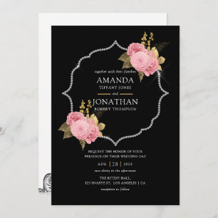 Invitation Mariage diamant flou et or et argent