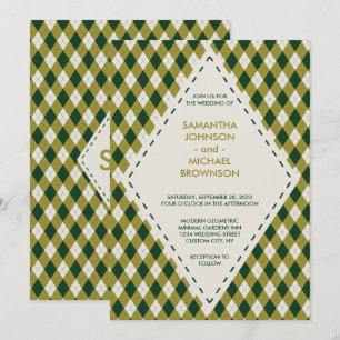 Invitation Mariage diamant tartan irlandais