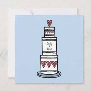 Invitation Mariage d'illustration de gâteau Mariage personnal