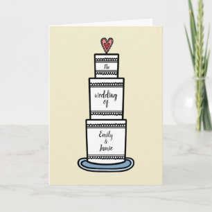 Invitation Mariage d'illustration de gâteau Mariage personnal