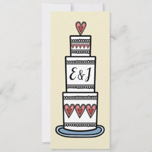 Invitation Mariage d'illustration de gâteau Mariage personnal