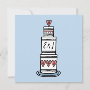 Invitation Mariage d'illustration de gâteau Mariage personnal