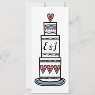 Invitation Mariage d'illustration de gâteau Mariage personnal