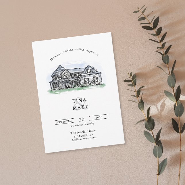 Invitation Mariage d'illustrations à main personnalisée (Créateur téléchargé)