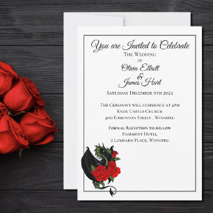 Invitation Mariage d'Imaginaire Black Dragon Red Roses