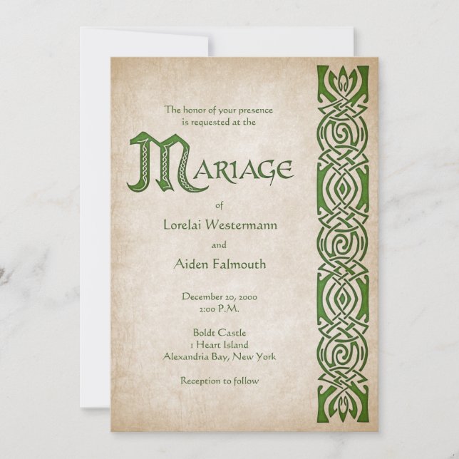 Invitation Mariage d'Imaginaire Celtic Viking (Devant)