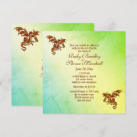 Mariage d'Imaginaire en marbre vert Flaming Dragon