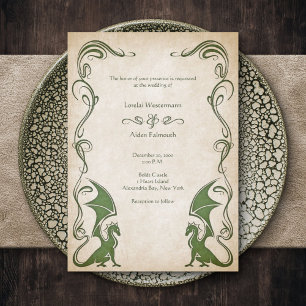 Invitation Mariage d'Imaginaire médiéval Dragon