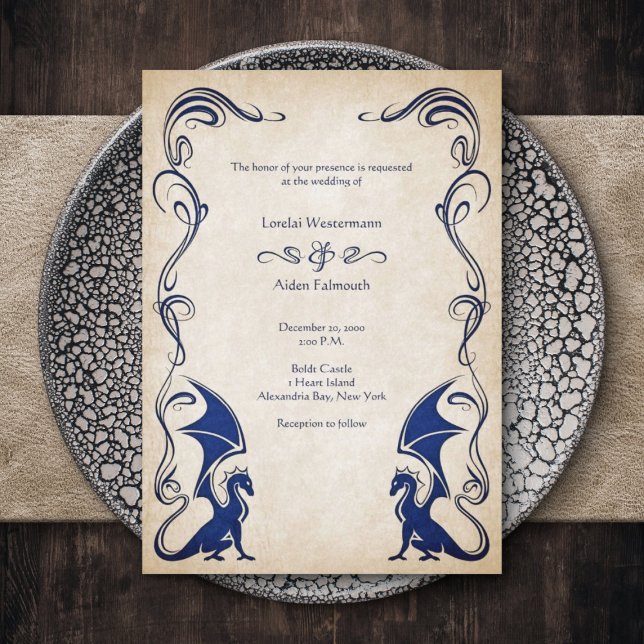 Invitation Mariage d'Imaginaire médiéval Dragon (Créateur téléchargé)