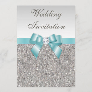 Invitation Mariage d'impression des séquences d'argent Diaman