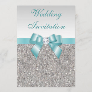 Invitation Mariage d'impression des séquences d'argent Diaman