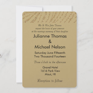 Invitation Mariage d'impression Gold Faux Parties scintillant