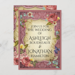 Invitation Mariage d'impression vintage