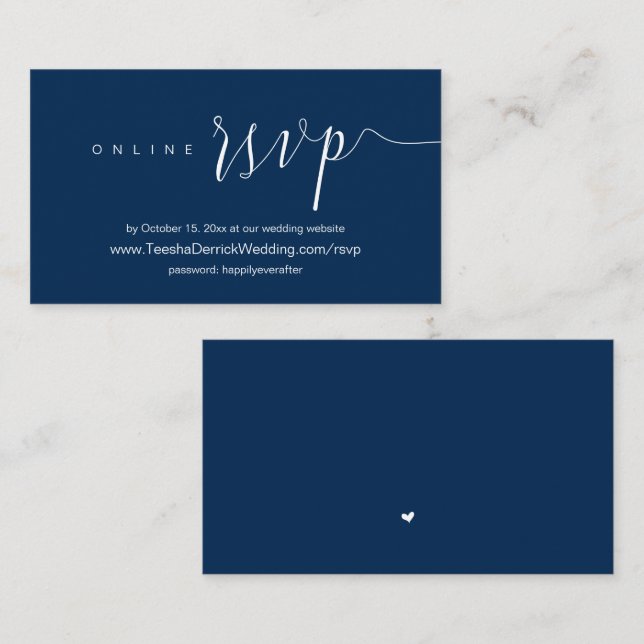 Invitation mariage Dîner, RSVP en ligne (Devant / Derrière)