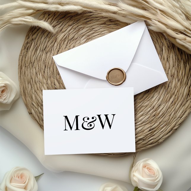 Invitation Mariage d'initialisations de Monogramme noir et bl (Créateur téléchargé)