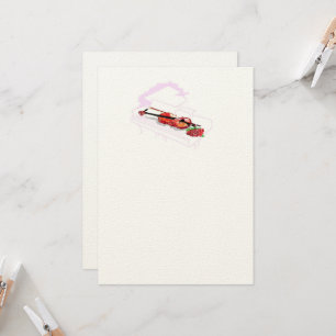 Invitation Mariage d'invitation : Violon de piano avec un Ros