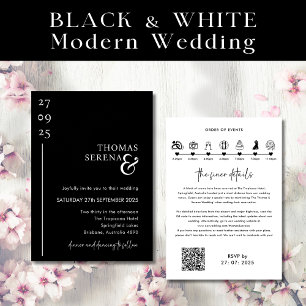 Invitation Mariage d'itinéraire du scénario de code QR noir e