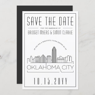 Invitation Mariage d'Oklahoma City   Skyline Enregistrer la d